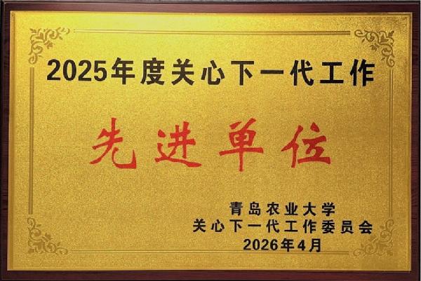 太阳集团tyc234cc关工委获评2025年度关心下一代工作先进单位